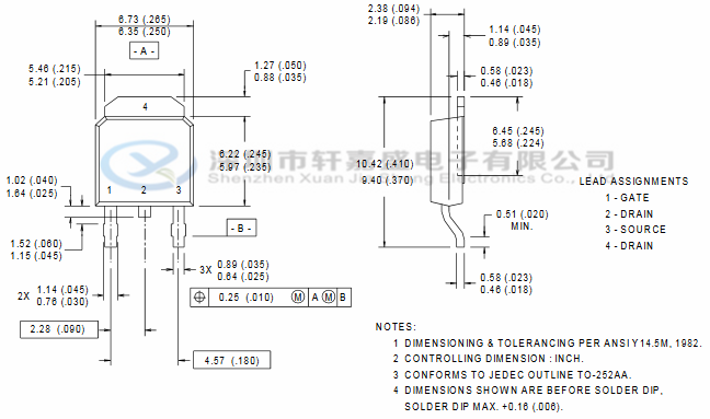 IRLR024N 规格书 IR/整流器 TO-252 55V/17A 场效应管 功率MOS管