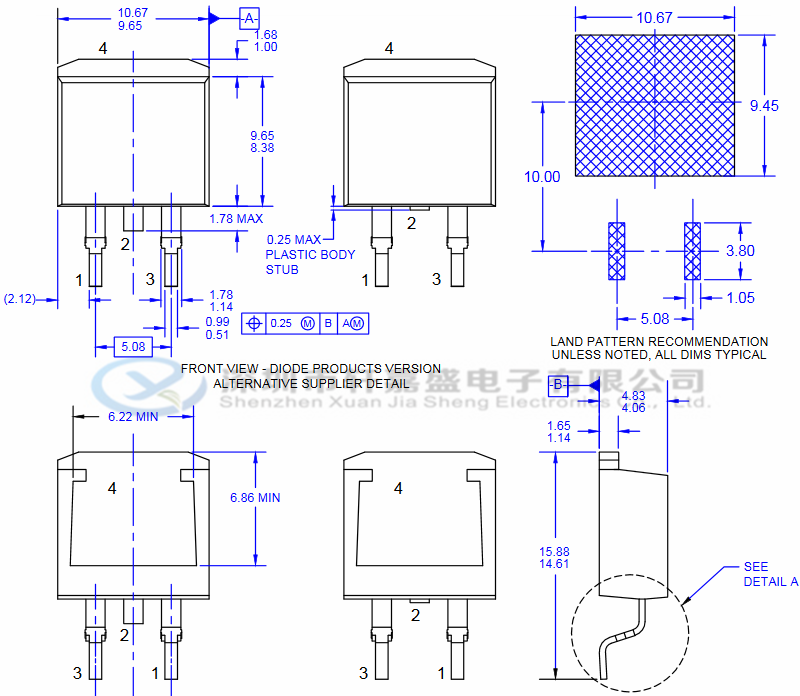 FQB22P10的特征: -22 A,-100 V,RDS(on)= 125mΩ (Max)@VGS = -10 V,ID = -11 A 低栅极电荷(典型值40 nC) 低Crss(Typ。160 pF) 100%雪崩测试 175°C最大结温额定值 FQB22P10的概述: 该P沟道增强型功率MOSFET是使用飞兆半导体 专有的平面条纹和DMOS技术生产的。 这种先进的MOSFET技术特别适合于降低导通电阻, 并提供卓越的开关性能和高雪崩能量强度。 这些器件适用于开关电源,音频放